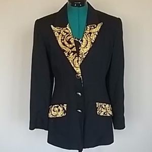 Vintage jacket w/Rococo pattern collar and pockets